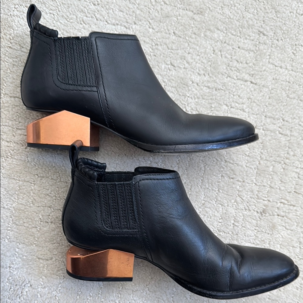 Alexander Wang Black Ankle Boots with Copper Heels